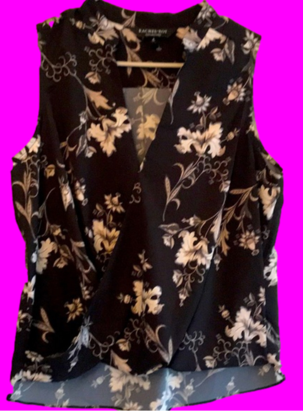 NWOT silky Rachel Roy cross front top S